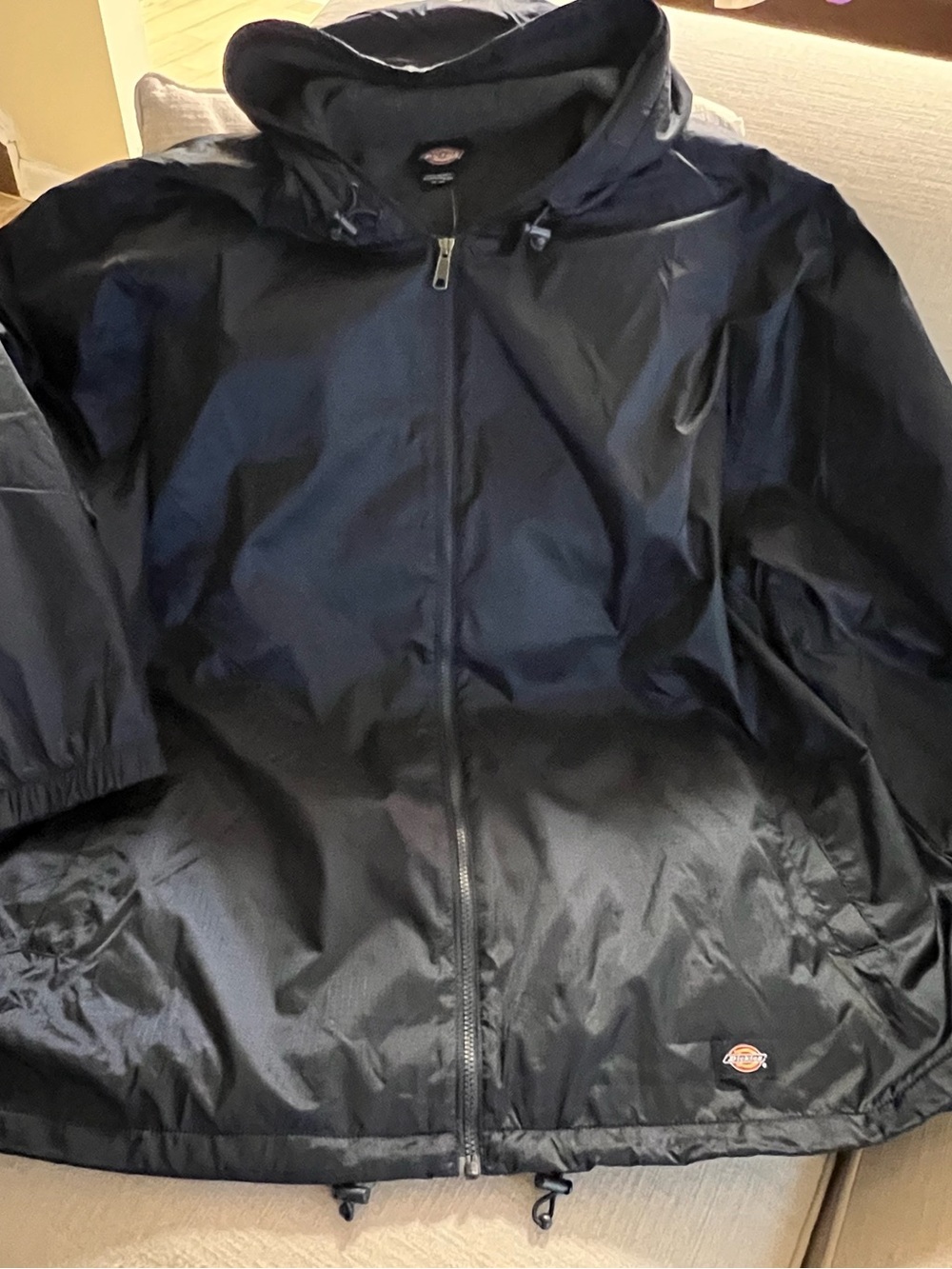 Dickies Fleece Lined Nylon Men's Navy Hooded Jacket Size 4XL NWT